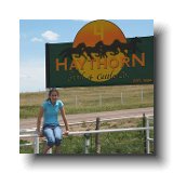 Sam next to Haythorn Sign.
